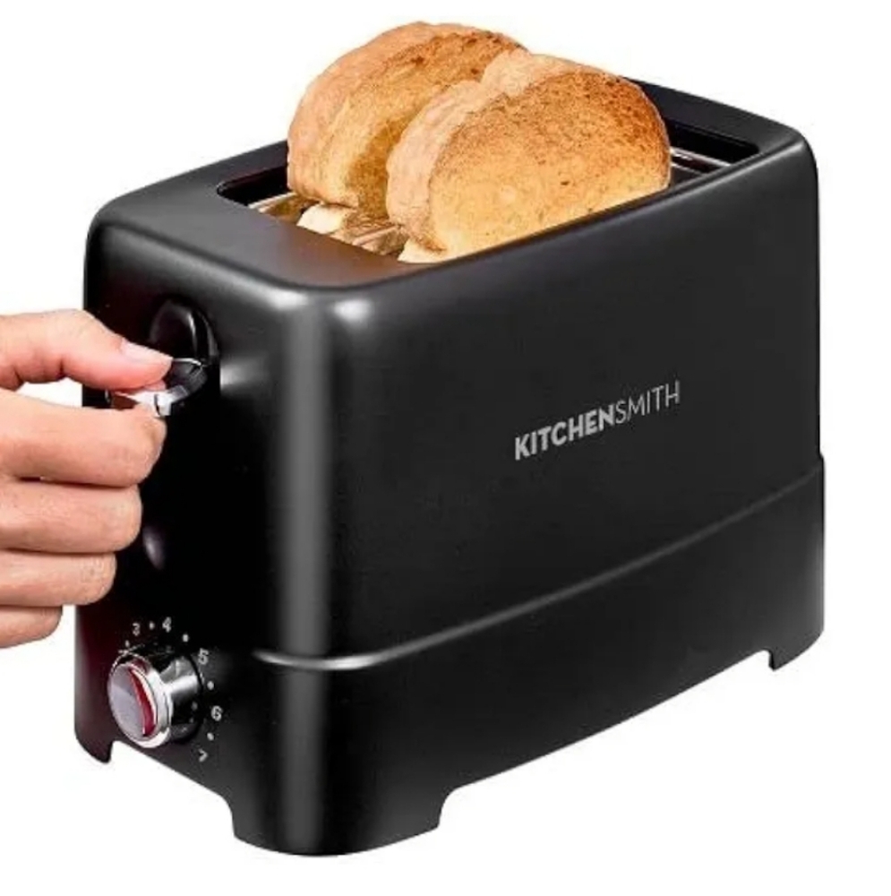 Sleek Black Kitchen Toaster with Modern Design